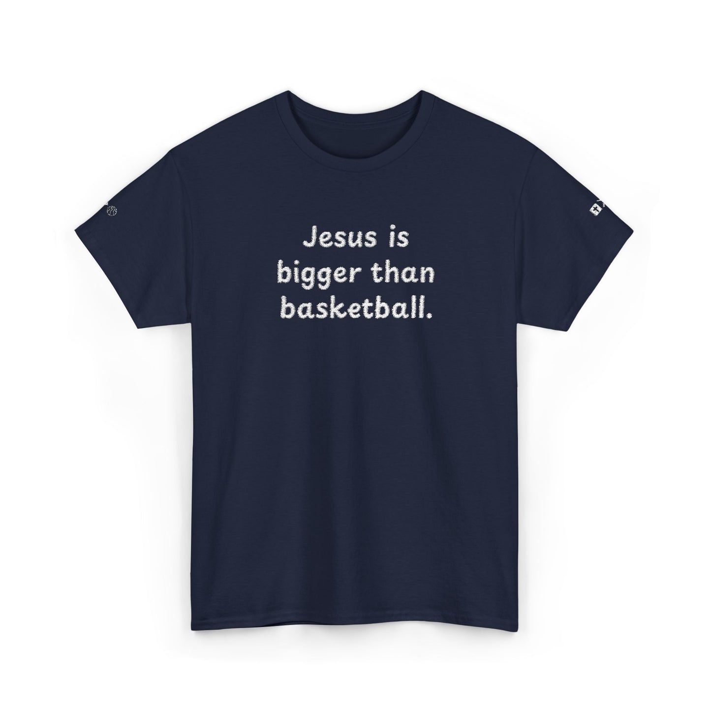 Special Edition Embroidery Jesus is Bigger Than Basketball Unisex Heavy Cotton Tee