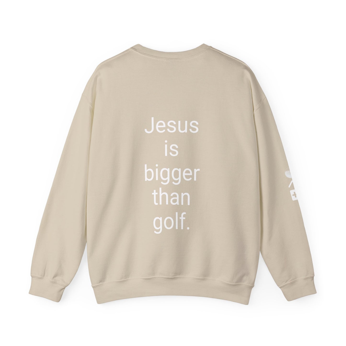 Jesus is bigger than golf Unisex Heavy Blend™ Crewneck Sweatshirt