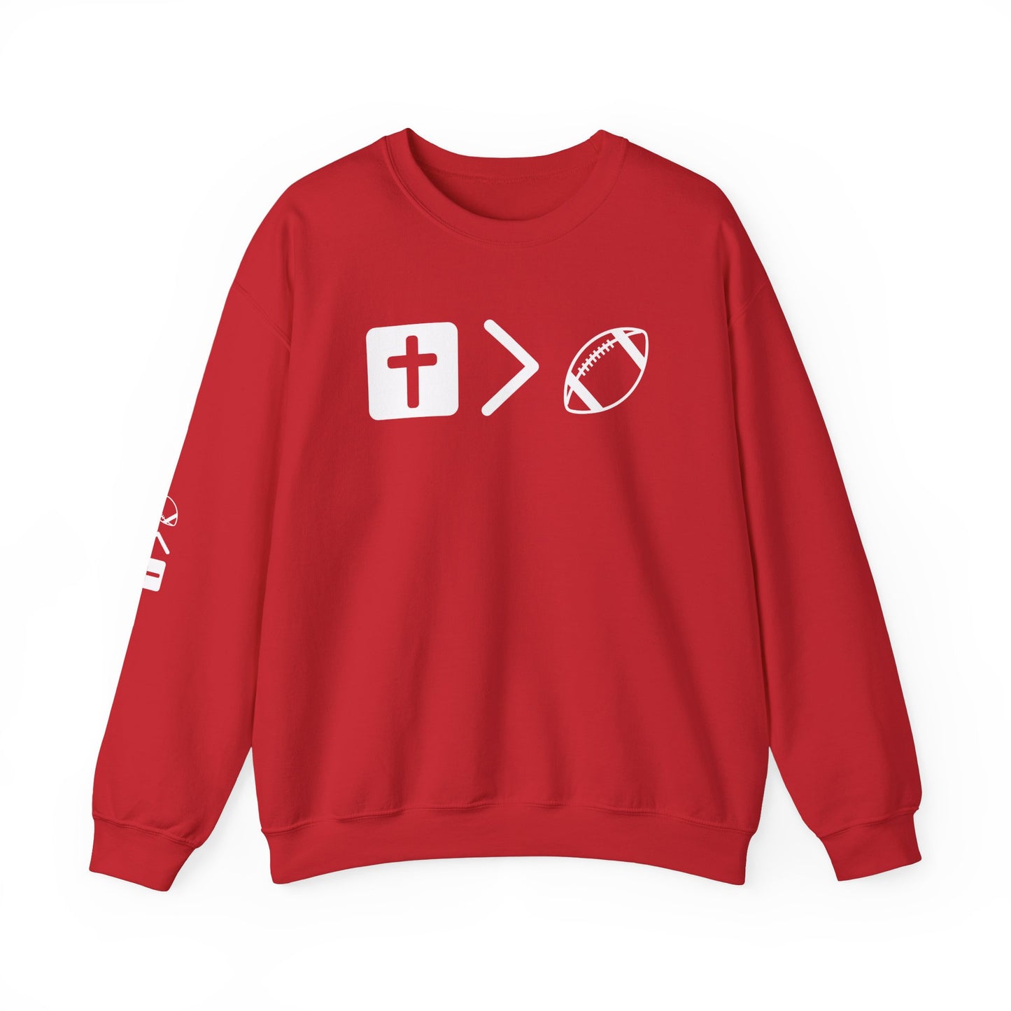Jesus is bigger than football Unisex Heavy Blend™ Crewneck Sweatshirt