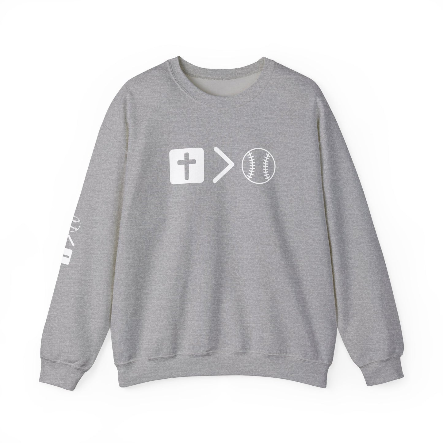 Jesus is bigger than softballl Unisex Heavy Blend™ Crewneck Sweatshirt