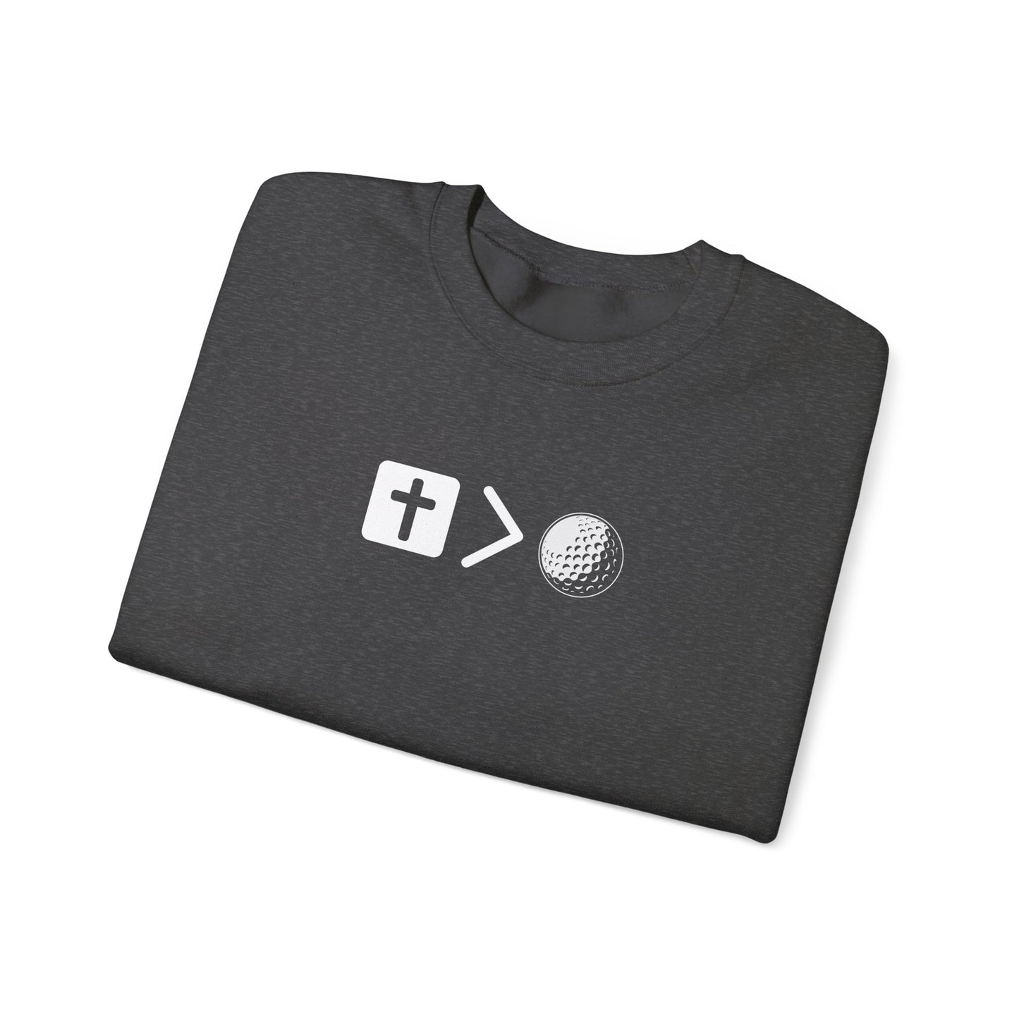Jesus is bigger than golf Unisex Heavy Blend™ Crewneck Sweatshirt