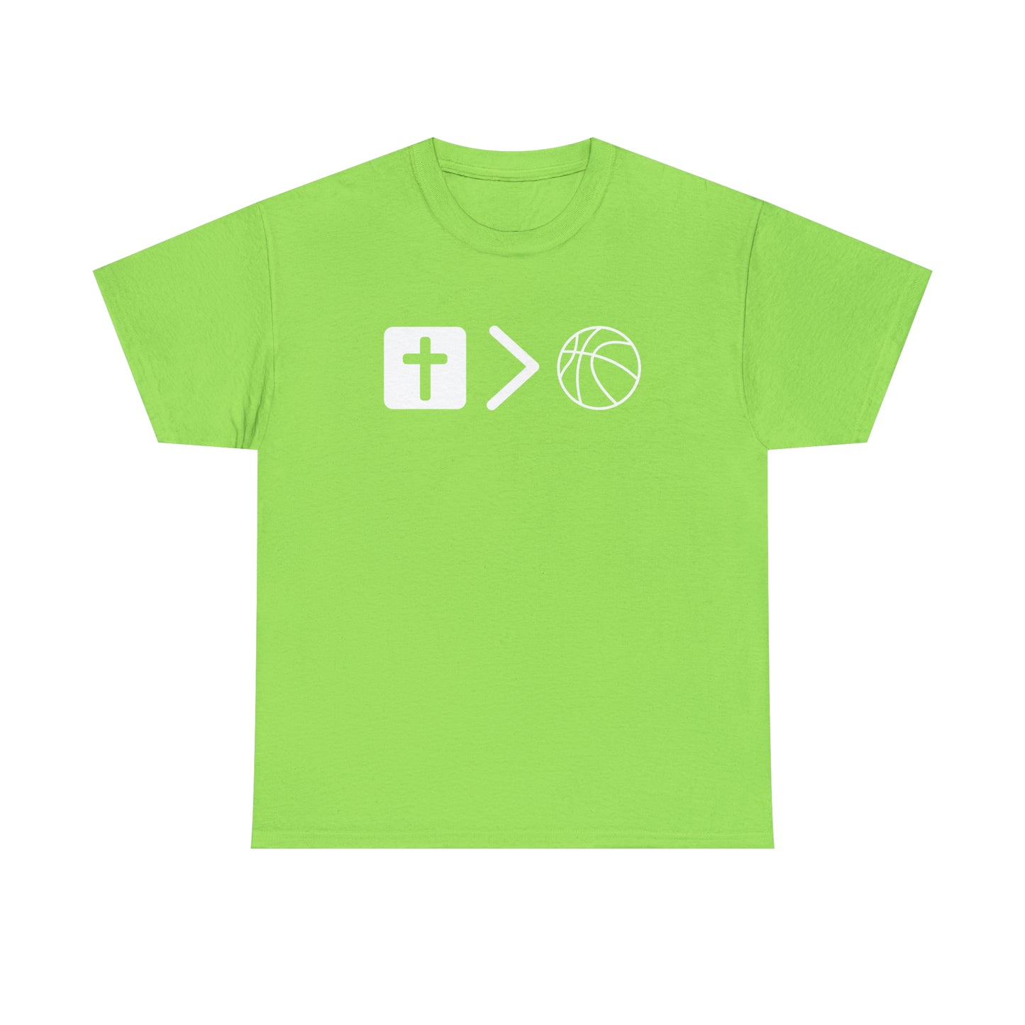 NEON Jesus is bigger than basketball Unisex Heavy Cotton Tee