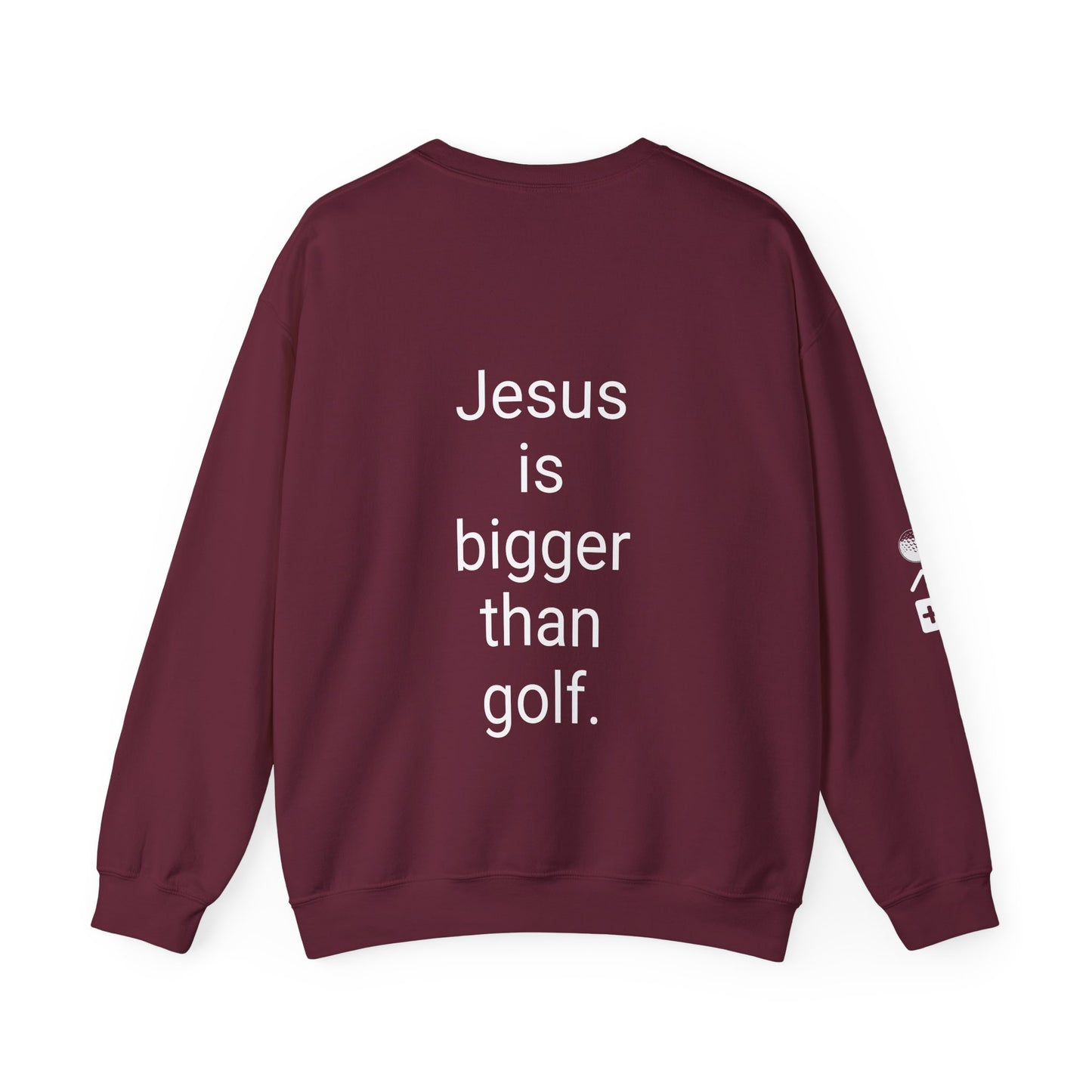 Jesus is bigger than golf Unisex Heavy Blend™ Crewneck Sweatshirt