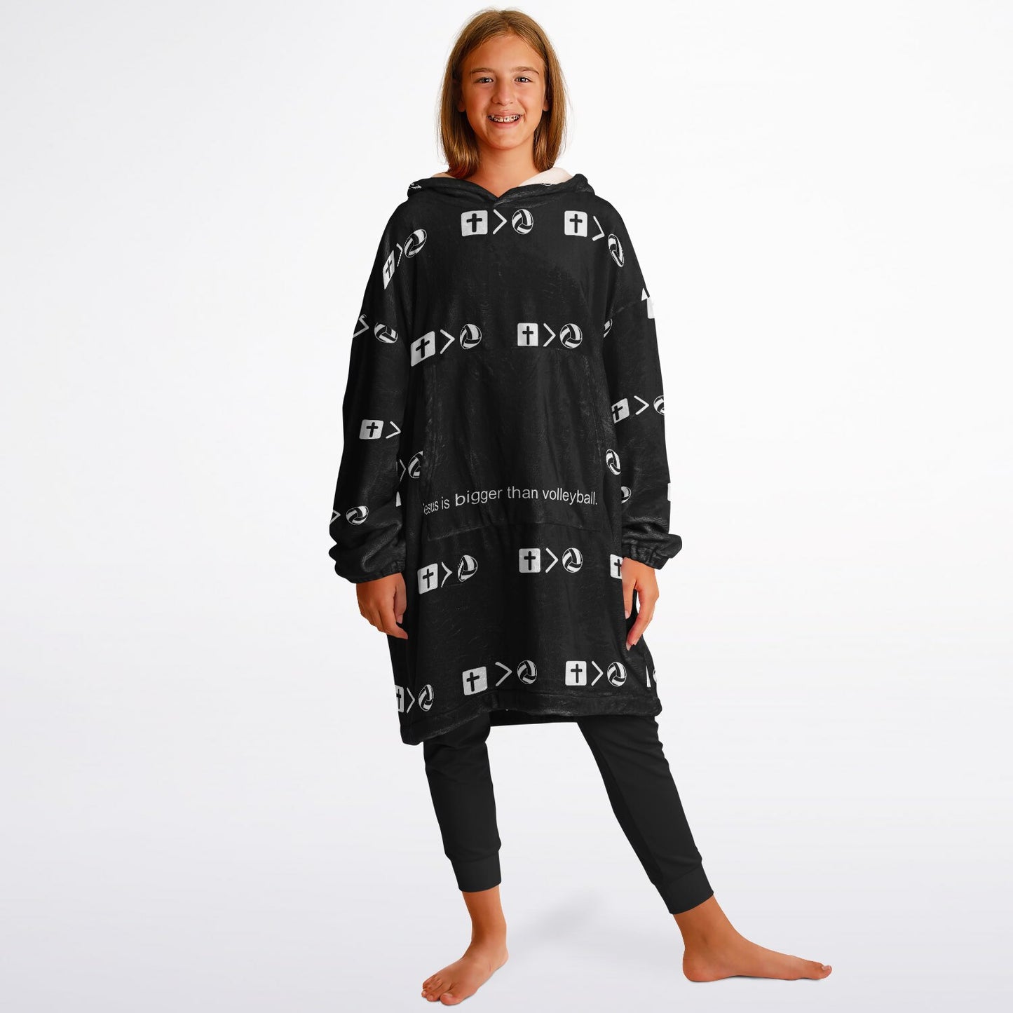 Jesus is bigger than volleyball Youth Snug Hoodie