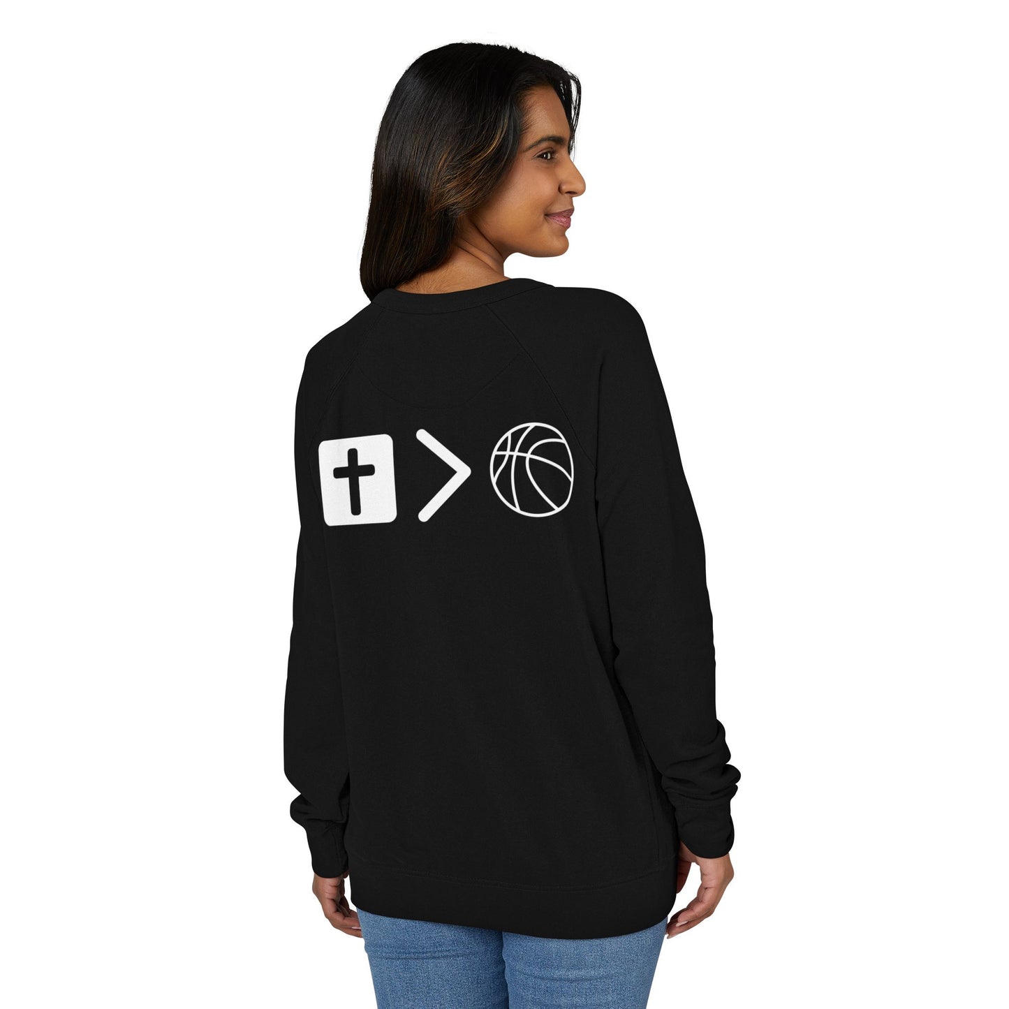 Terry Crewneck Sweatshirt Jesus is bigger than basketball.