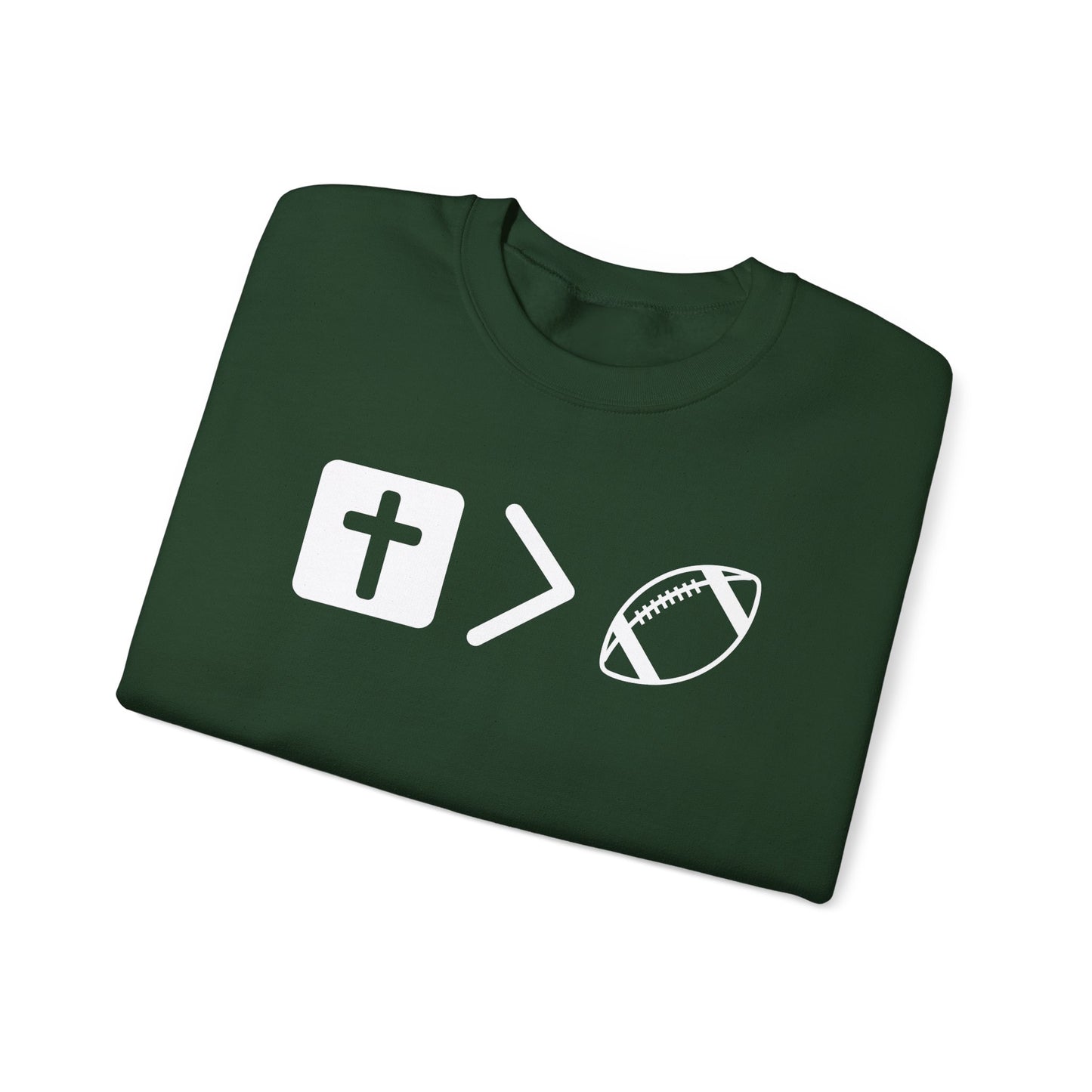Jesus is bigger than football Unisex Heavy Blend™ Crewneck Sweatshirt