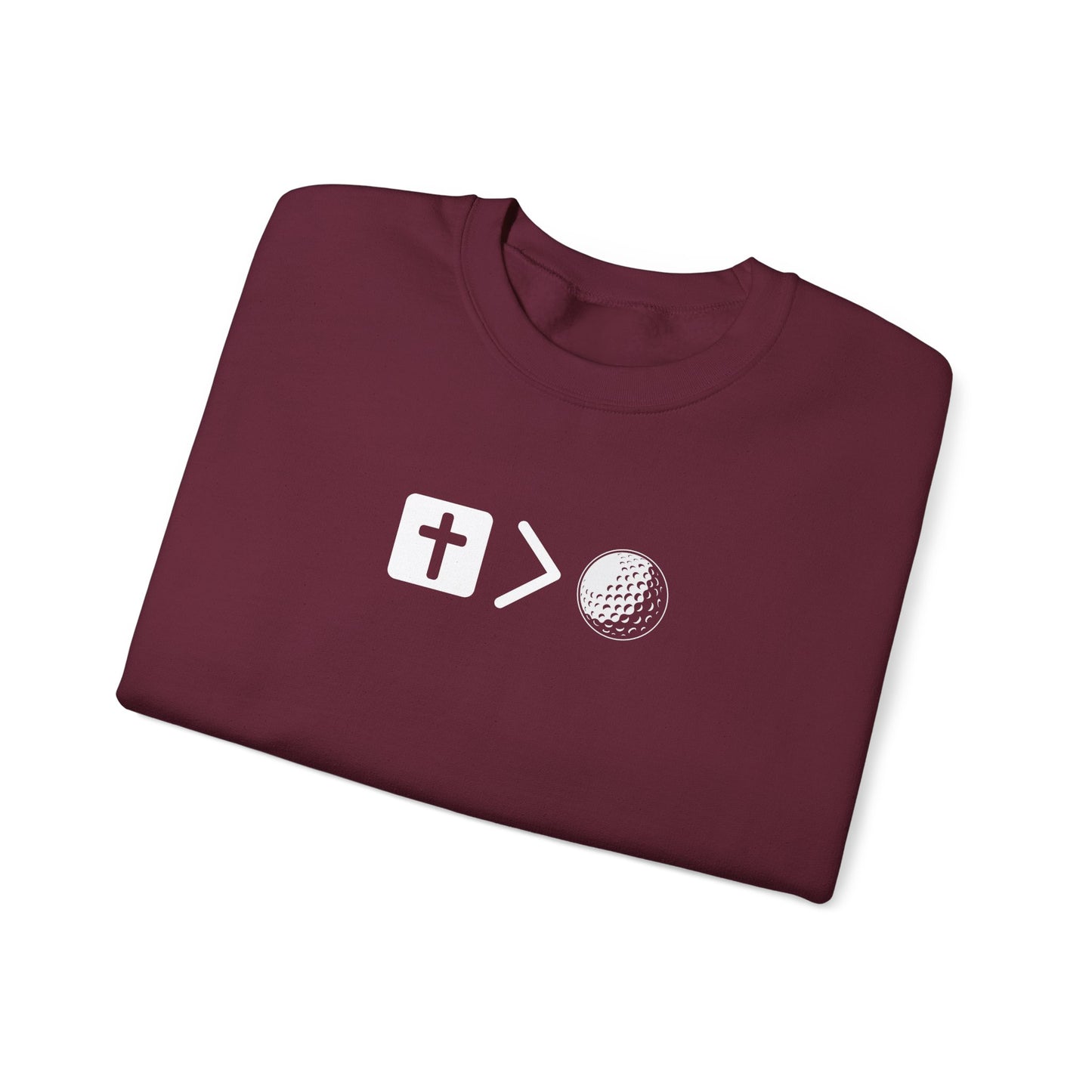 Jesus is bigger than golf Unisex Heavy Blend™ Crewneck Sweatshirt