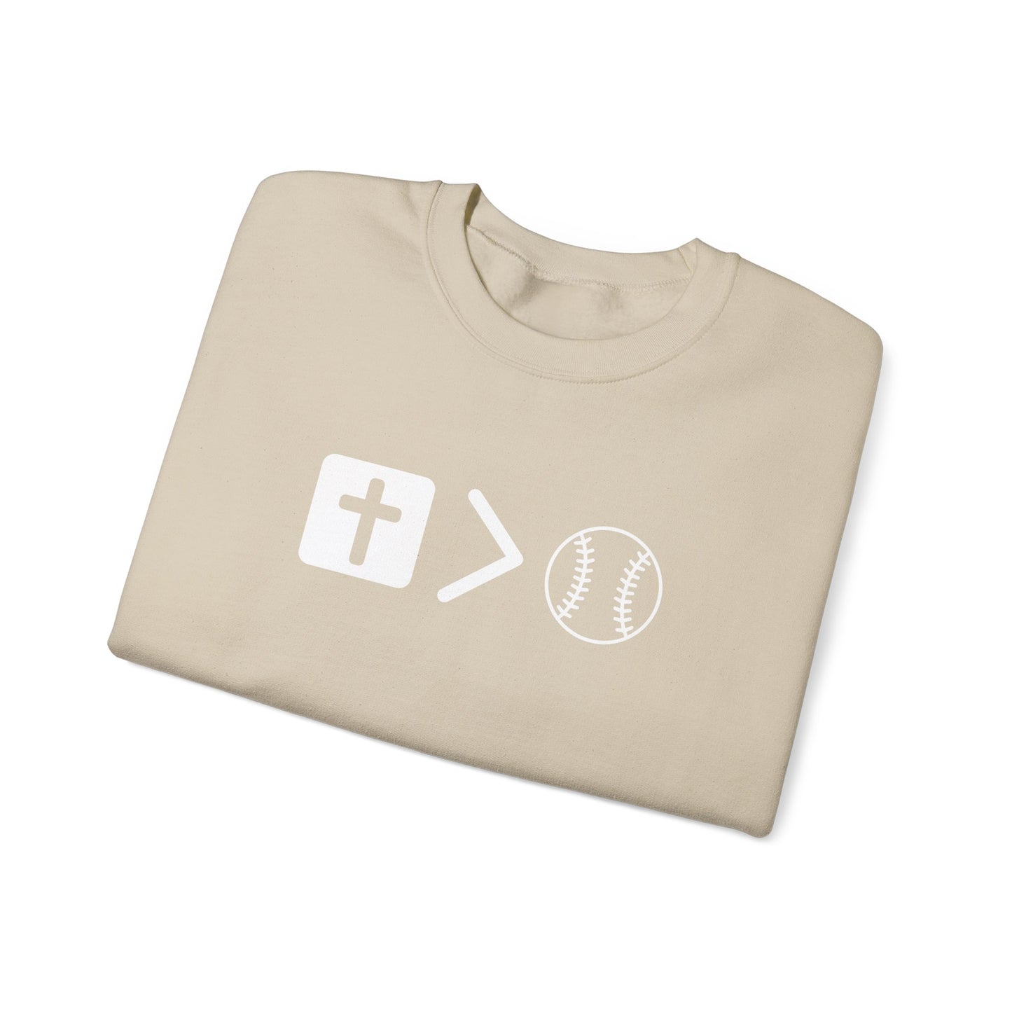 Jesus is bigger than softballl Unisex Heavy Blend™ Crewneck Sweatshirt