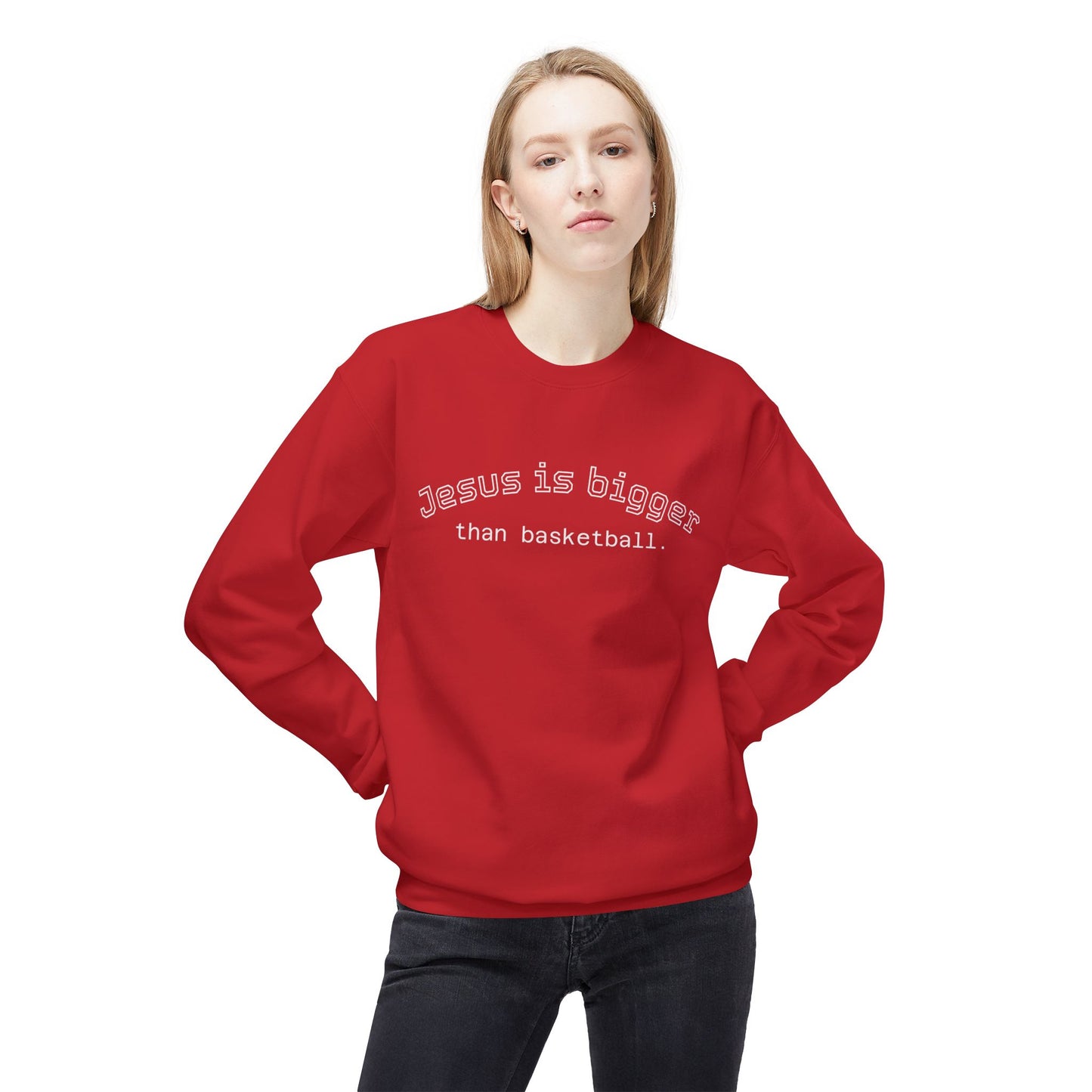 Light Weight Jesus is bigger than basketball Crew Neck