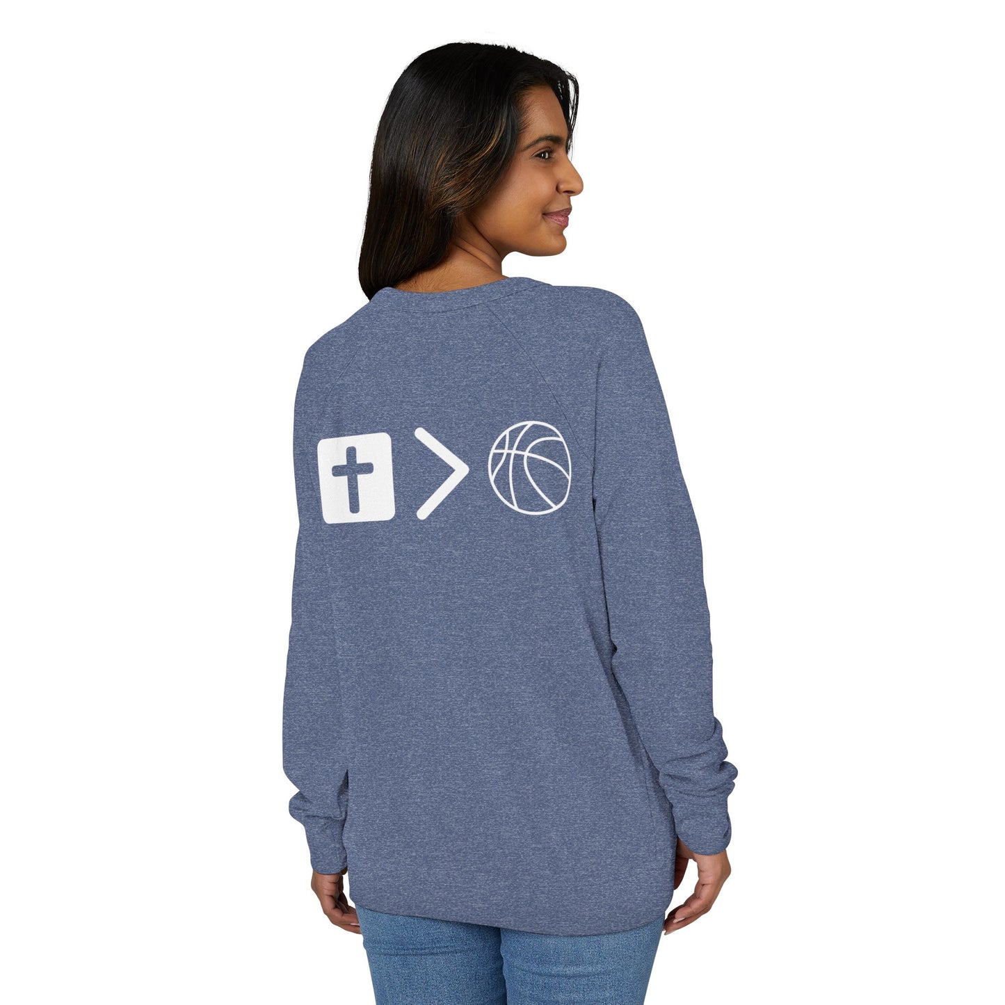 Terry Crewneck Sweatshirt Jesus is bigger than basketball.