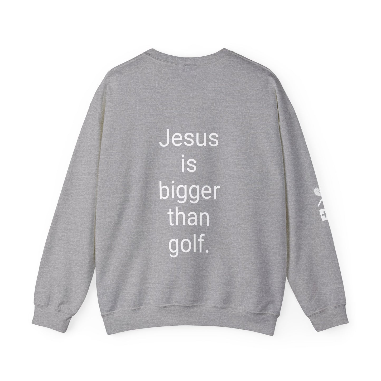 Jesus is bigger than golf Unisex Heavy Blend™ Crewneck Sweatshirt