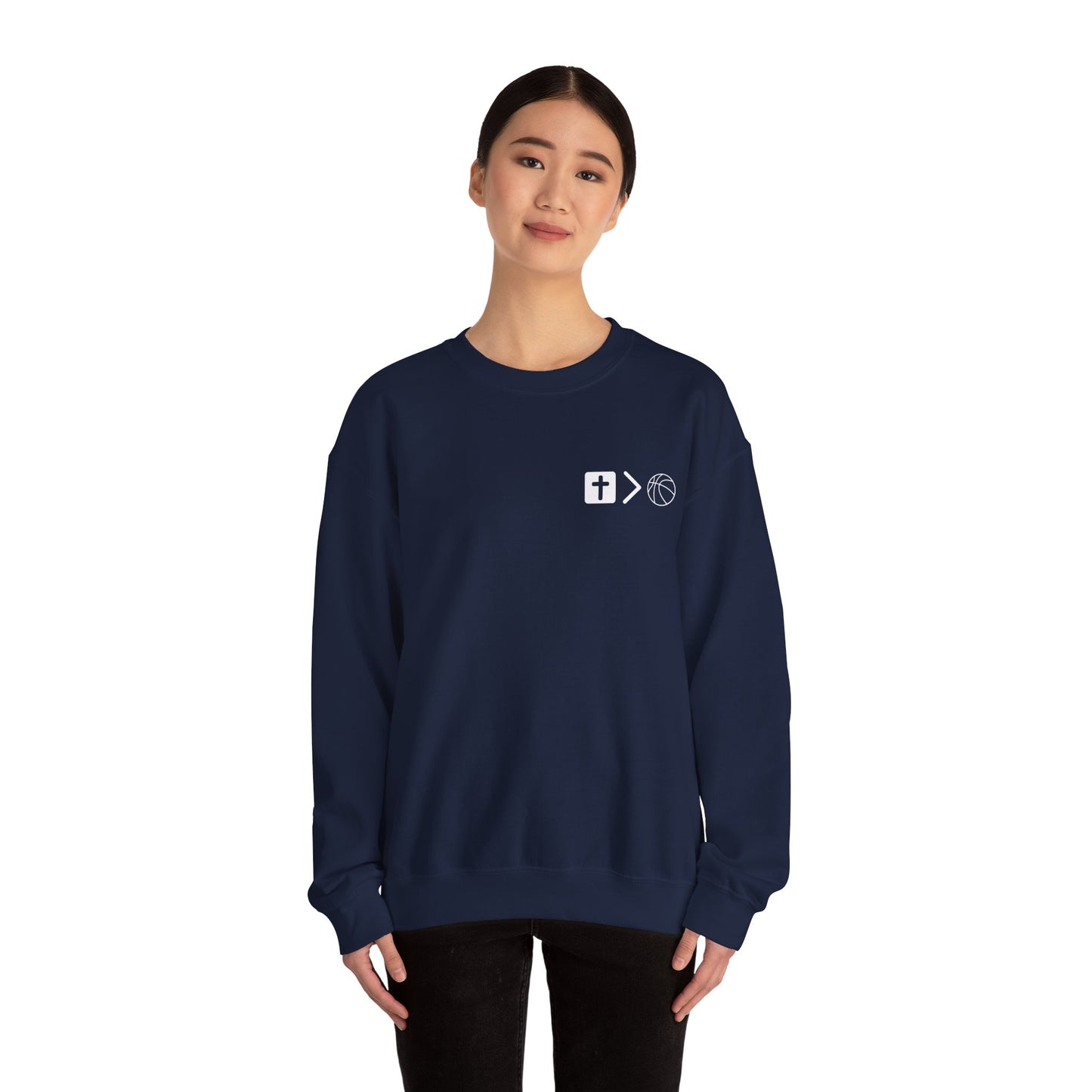 Jesus is bigger than Basketball Unisex Heavy Blend™ Crewneck Sweatshirt
