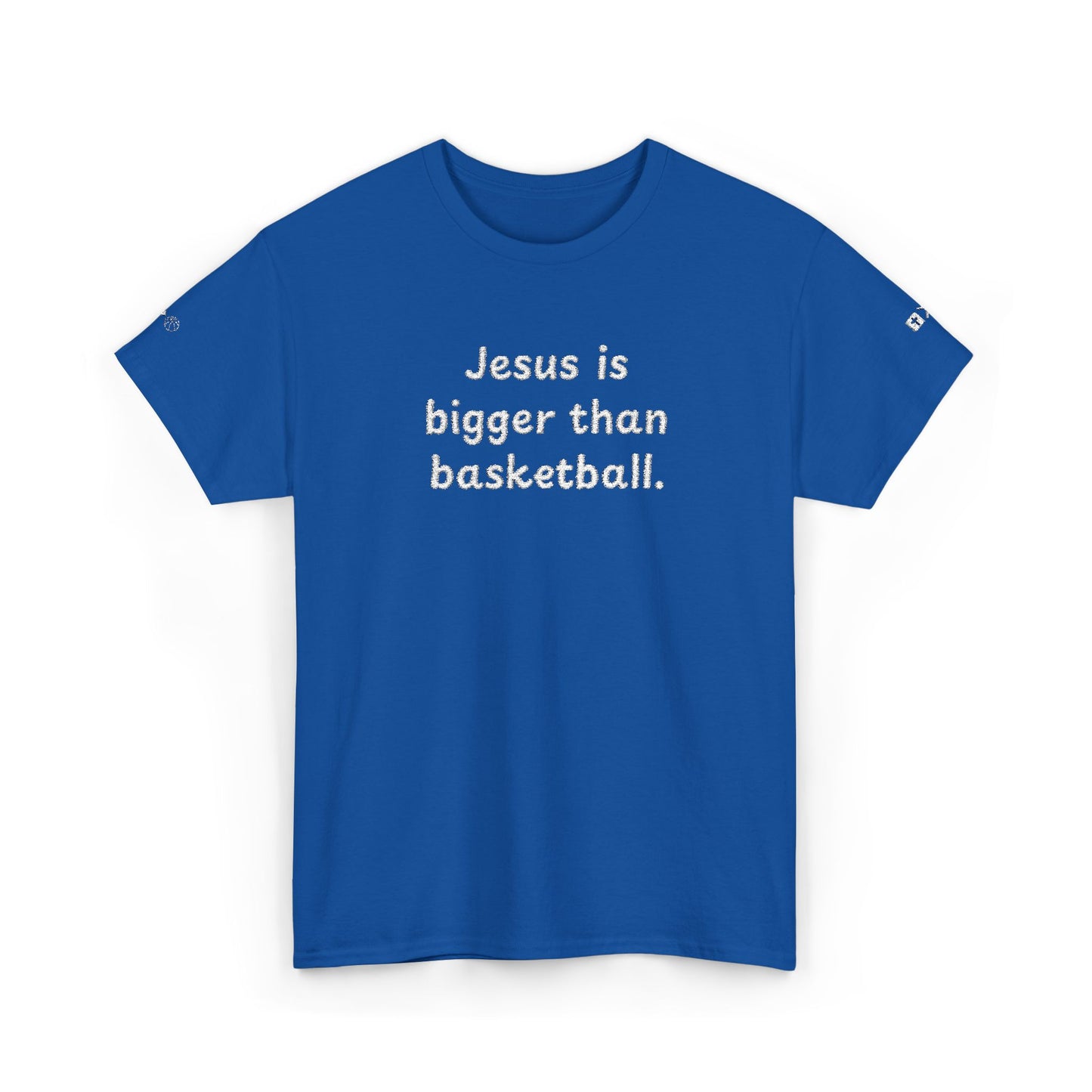 Special Edition Embroidery Jesus is Bigger Than Basketball Unisex Heavy Cotton Tee