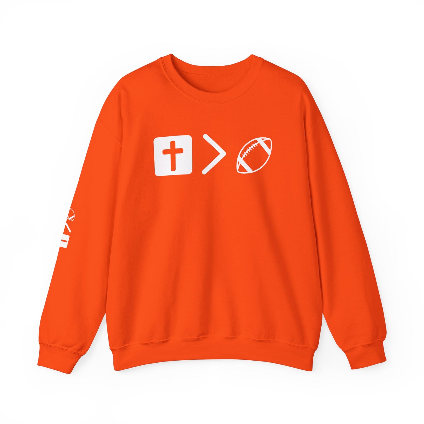 Jesus is bigger than football Unisex Heavy Blend™ Crewneck Sweatshirt
