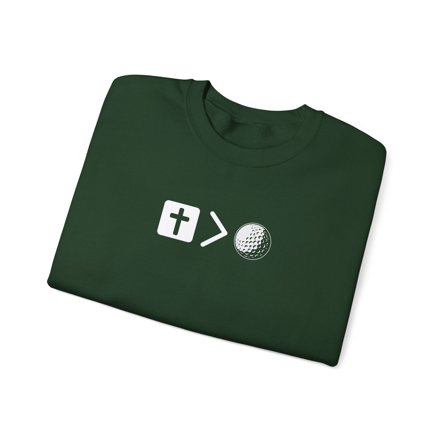 Jesus is bigger than golf Unisex Heavy Blend™ Crewneck Sweatshirt