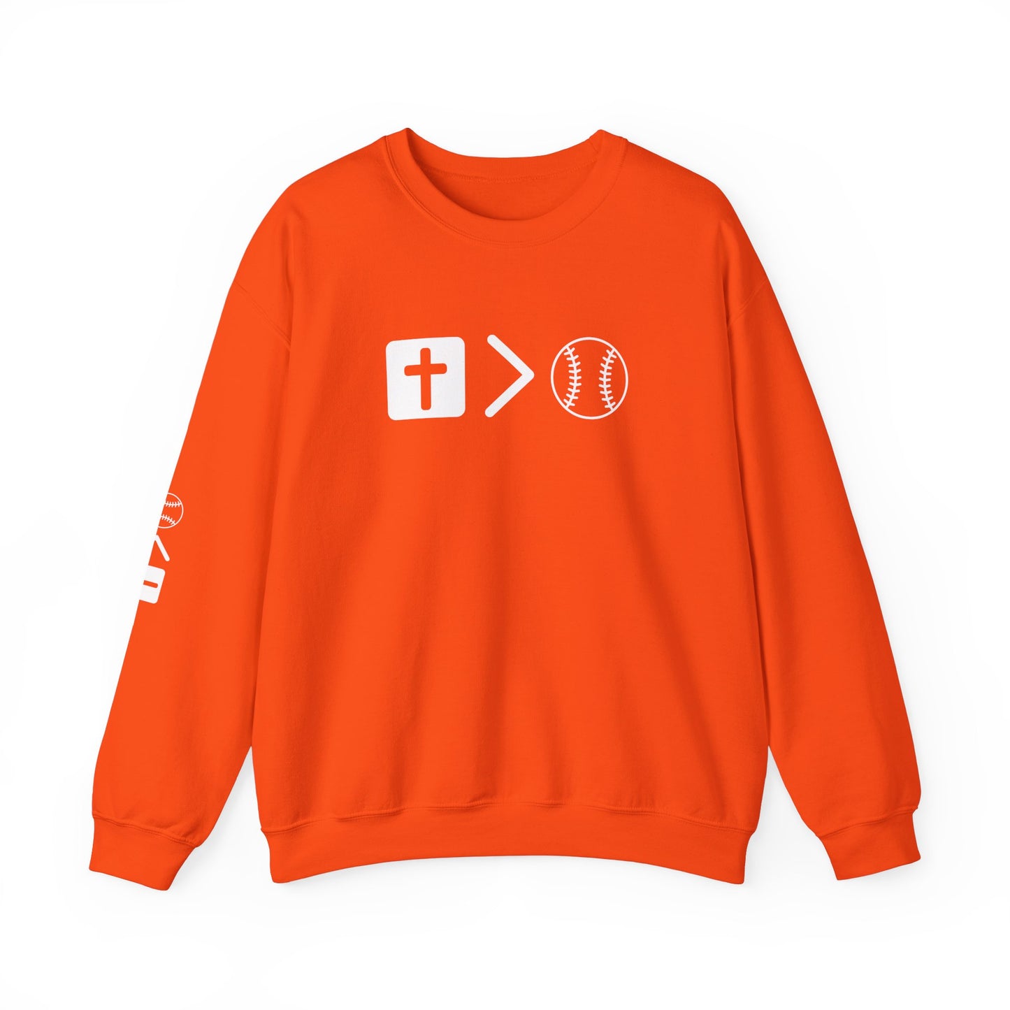 Jesus is bigger than softballl Unisex Heavy Blend™ Crewneck Sweatshirt