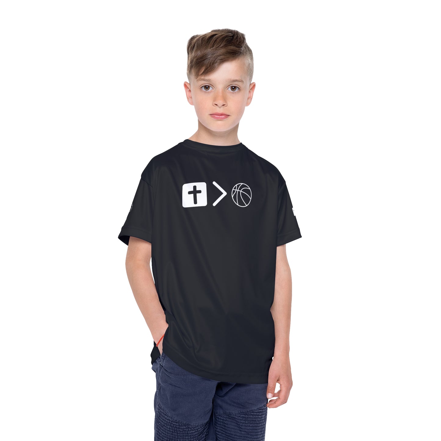 Athletic Jesus is bigger than basketball Youth Shirt