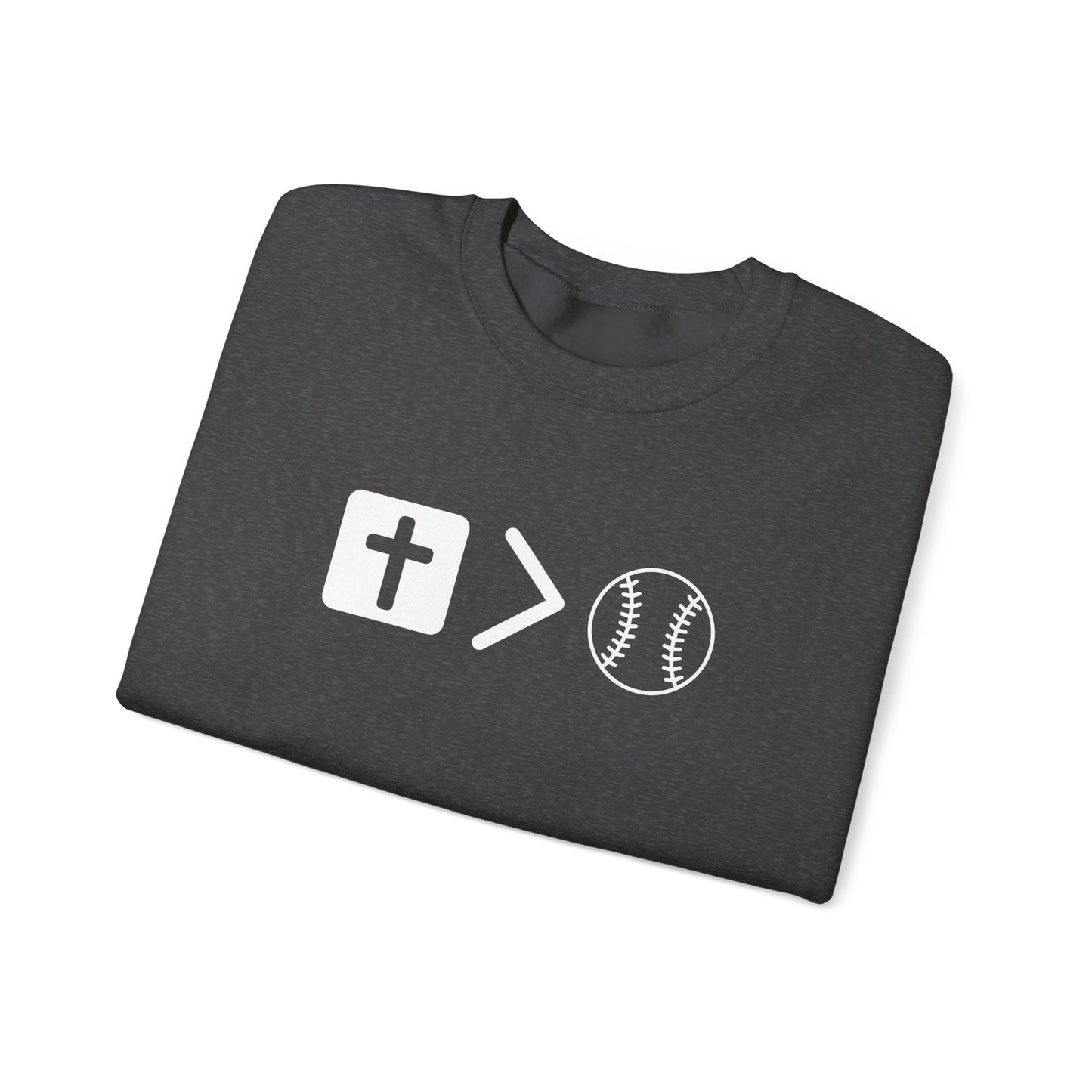 Jesus is bigger than softballl Unisex Heavy Blend™ Crewneck Sweatshirt