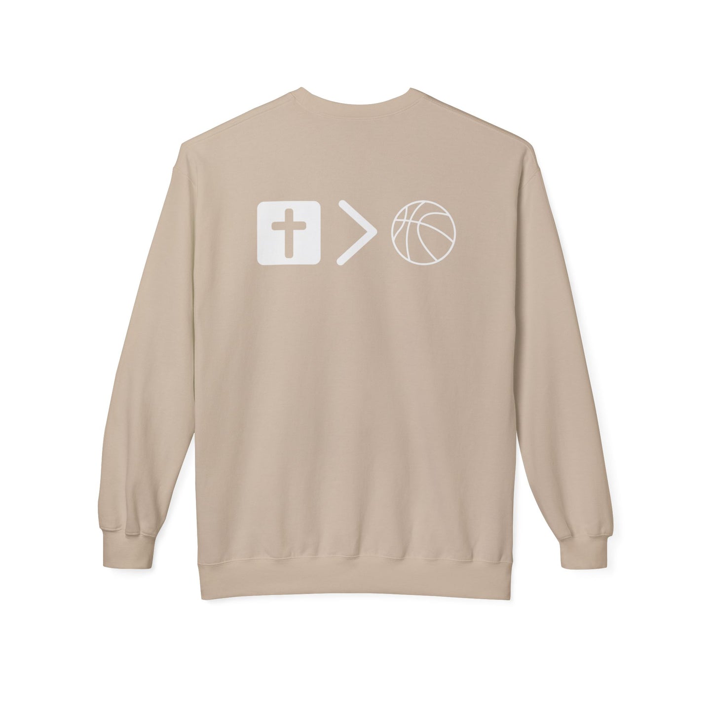 Light Weight Jesus is bigger than basketball Crew Neck