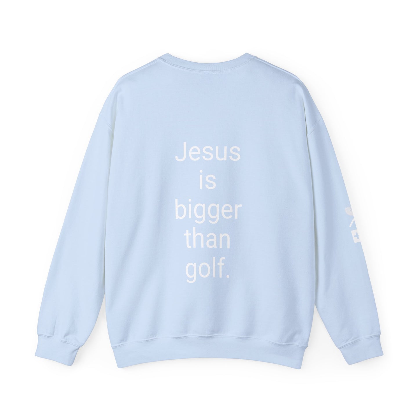 Jesus is bigger than golf Unisex Heavy Blend™ Crewneck Sweatshirt