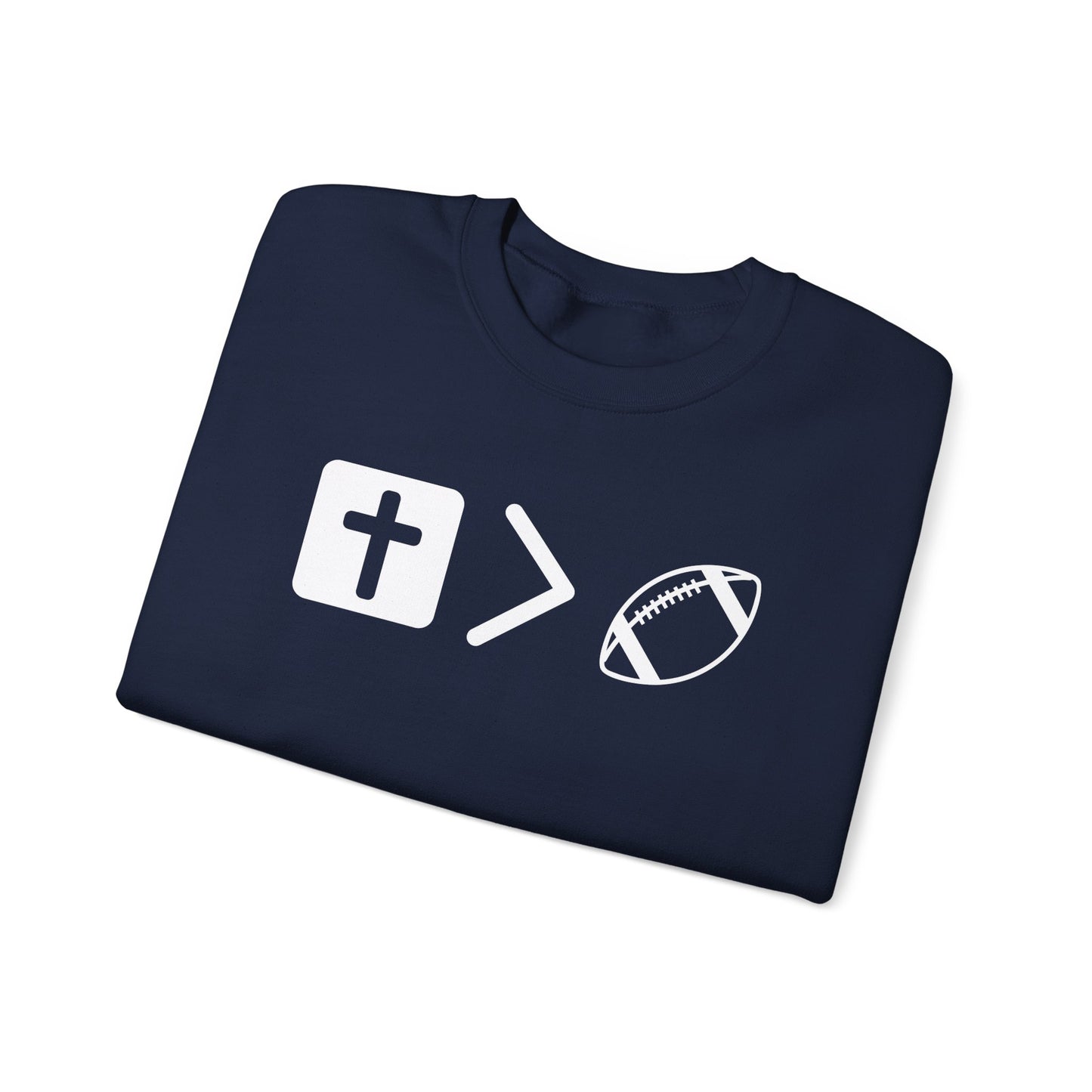 Jesus is bigger than football Unisex Heavy Blend™ Crewneck Sweatshirt