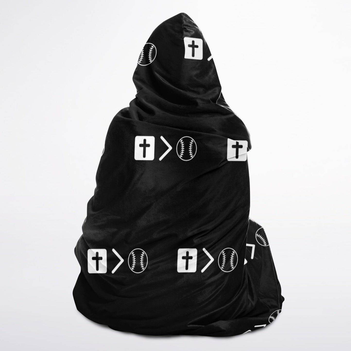 Jesus is bigger than baseball Youth Hooded Blanket Micro Fleece