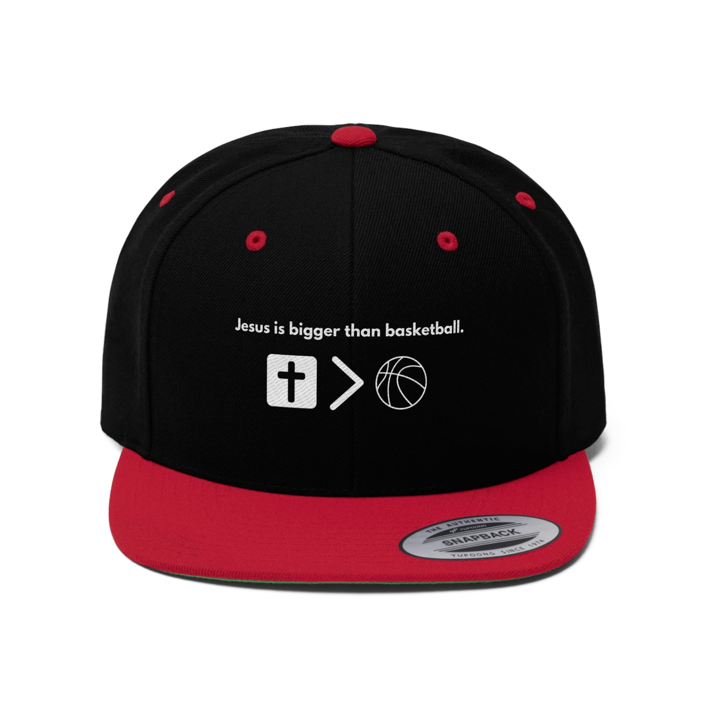 Jesus is bigger than basketball Unisex Flat Bill Hat
