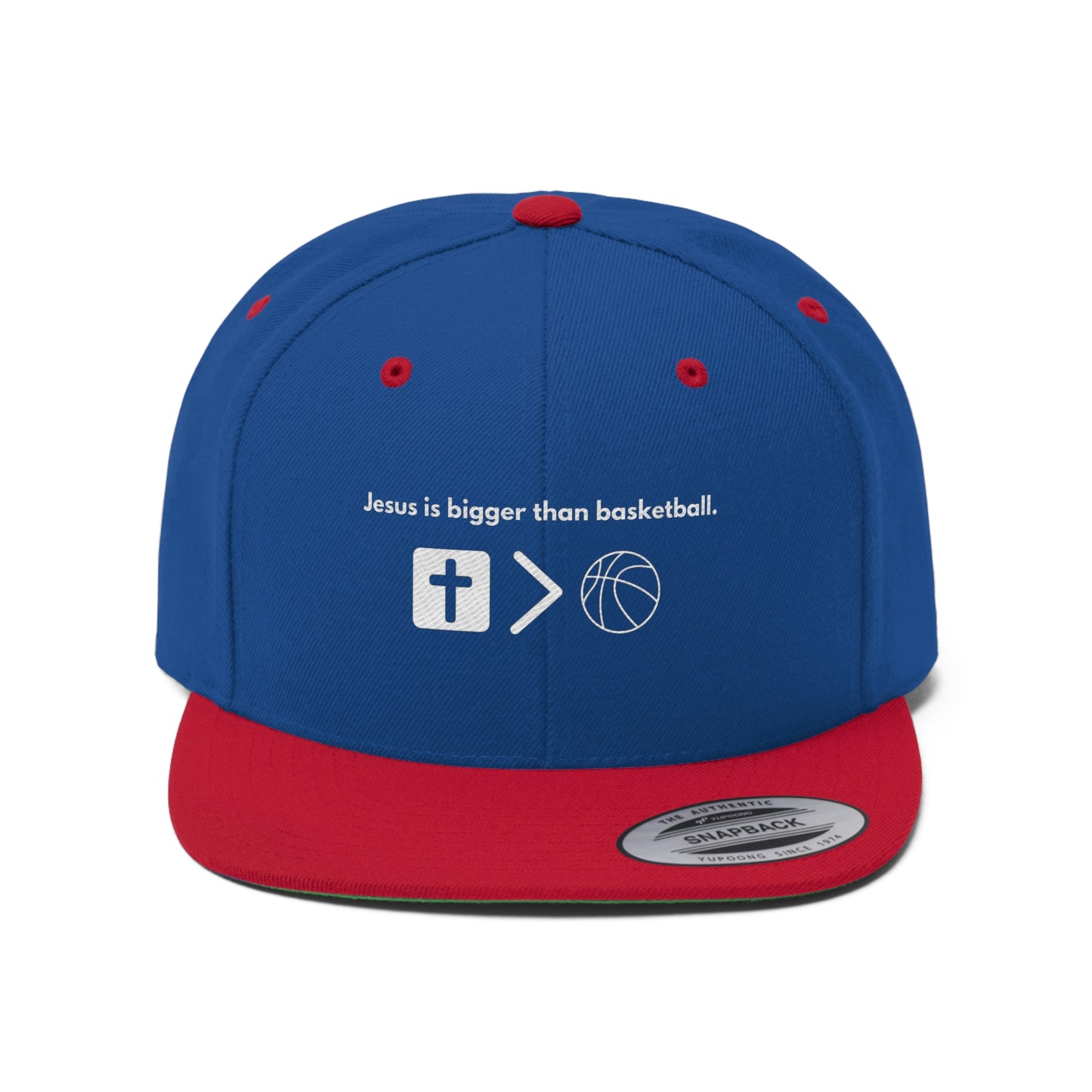 Jesus is bigger than basketball Unisex Flat Bill Hat