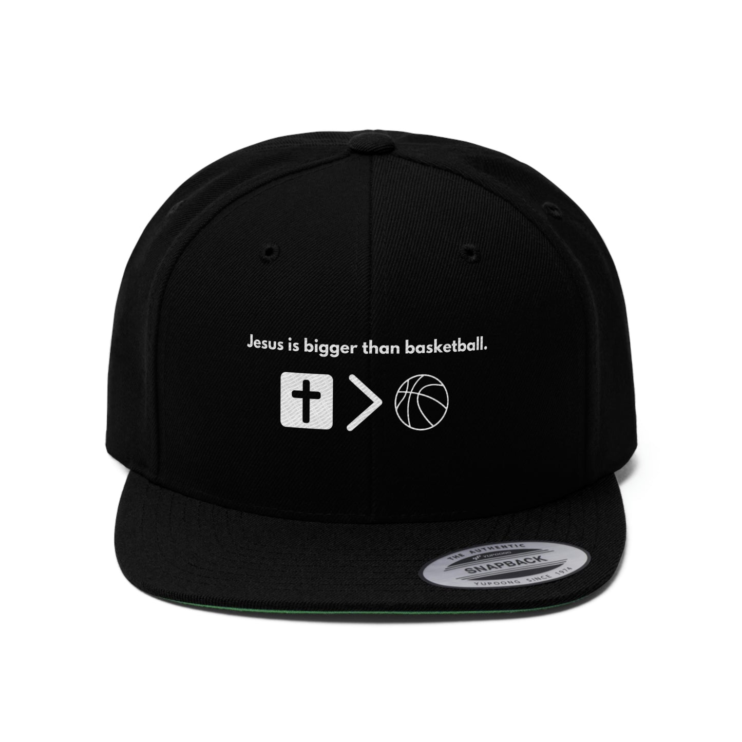 Jesus is bigger than basketball Unisex Flat Bill Hat