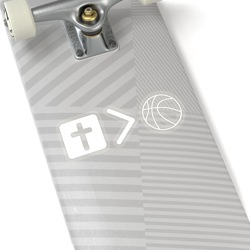 Jesus is bigger than basketball Go-Anywhere Stickers