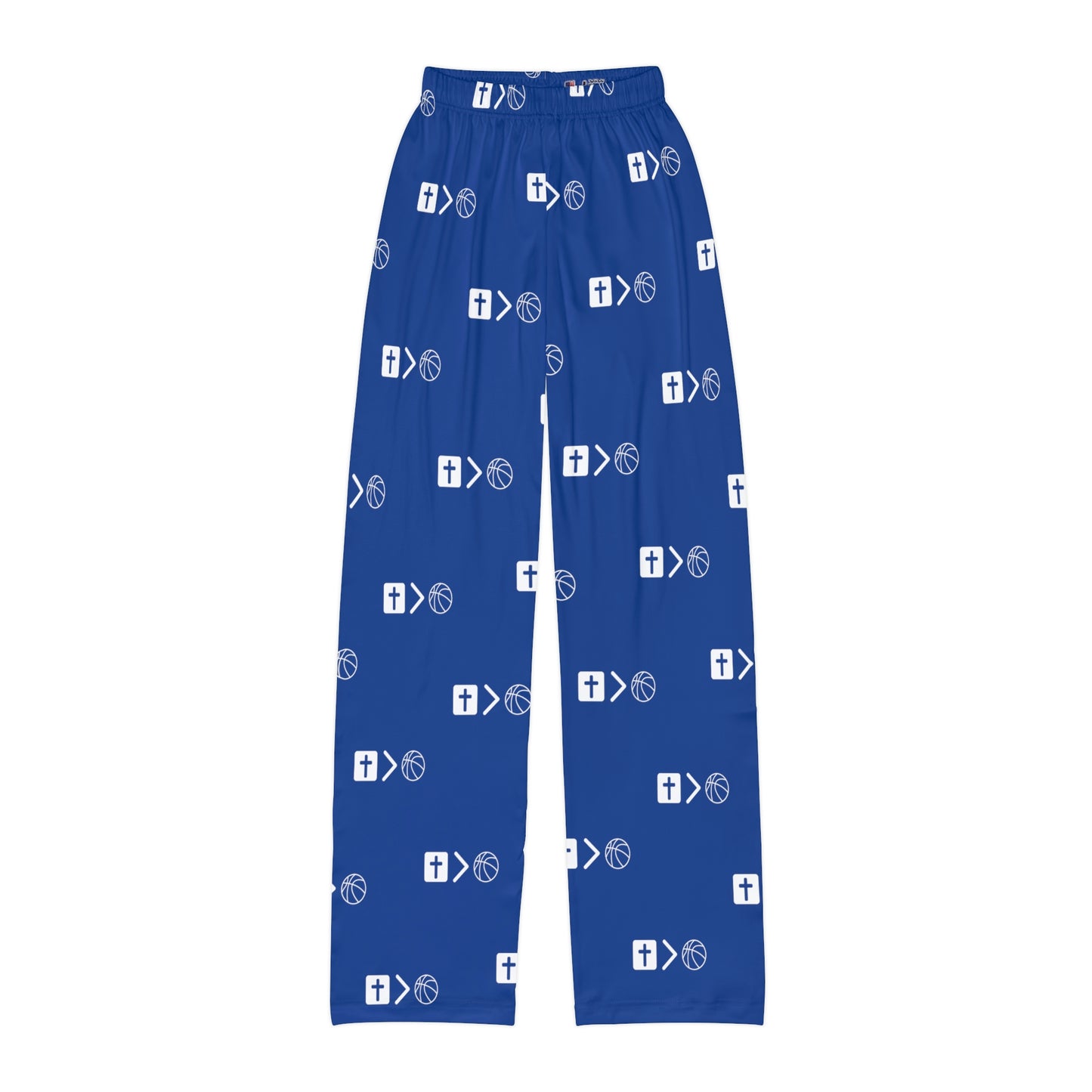 Blue Jesus is bigger than basketball Youth Pajama Pants