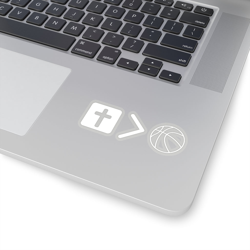 Jesus is bigger than basketball Go-Anywhere Stickers