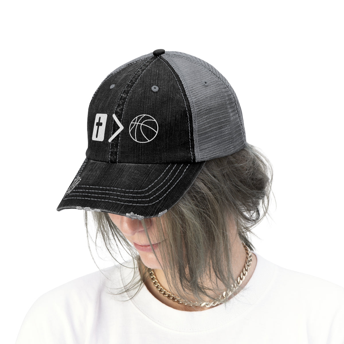 Jesus is bigger than basketball Mesh Hat (3 colors)