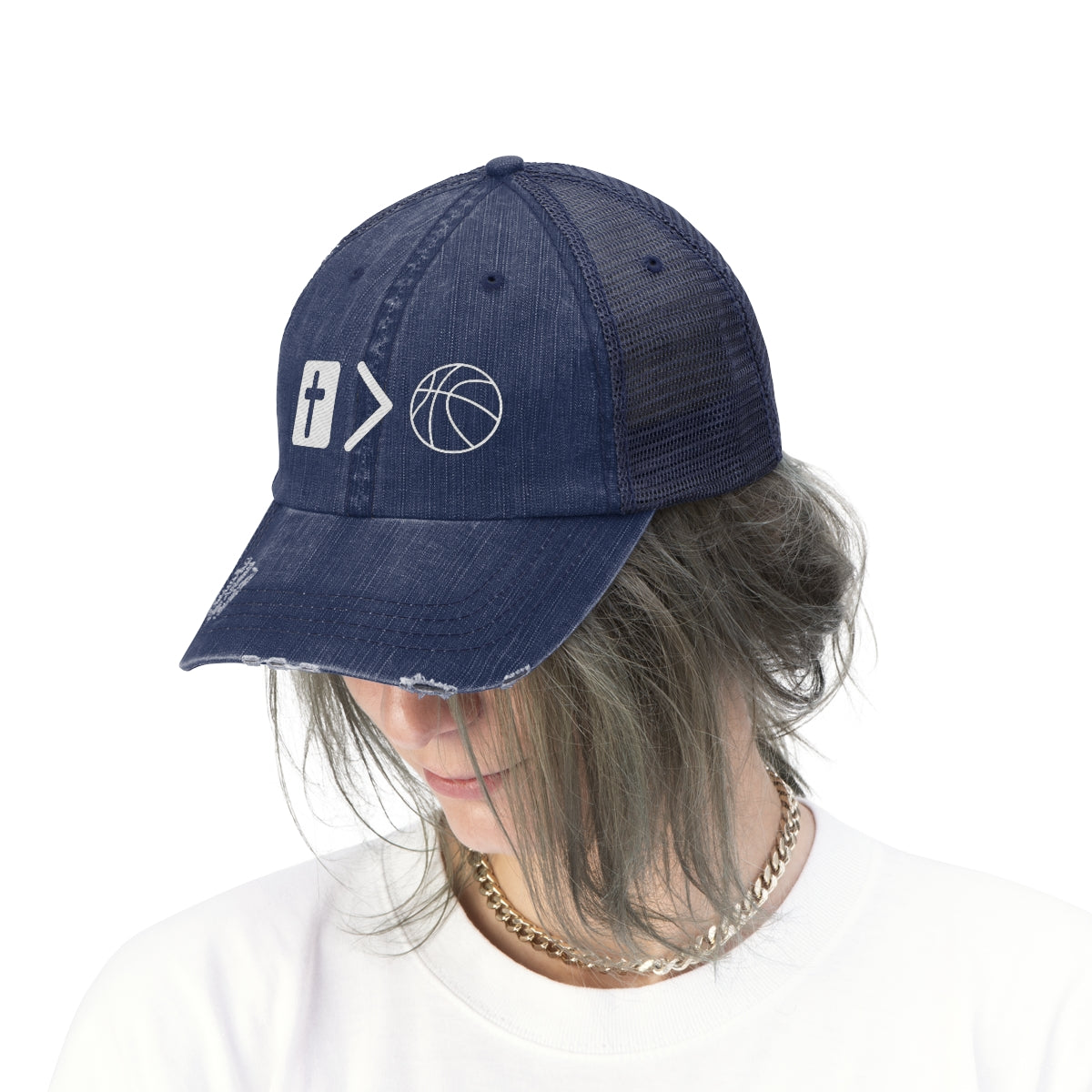 Jesus is bigger than basketball Mesh Hat (3 colors)
