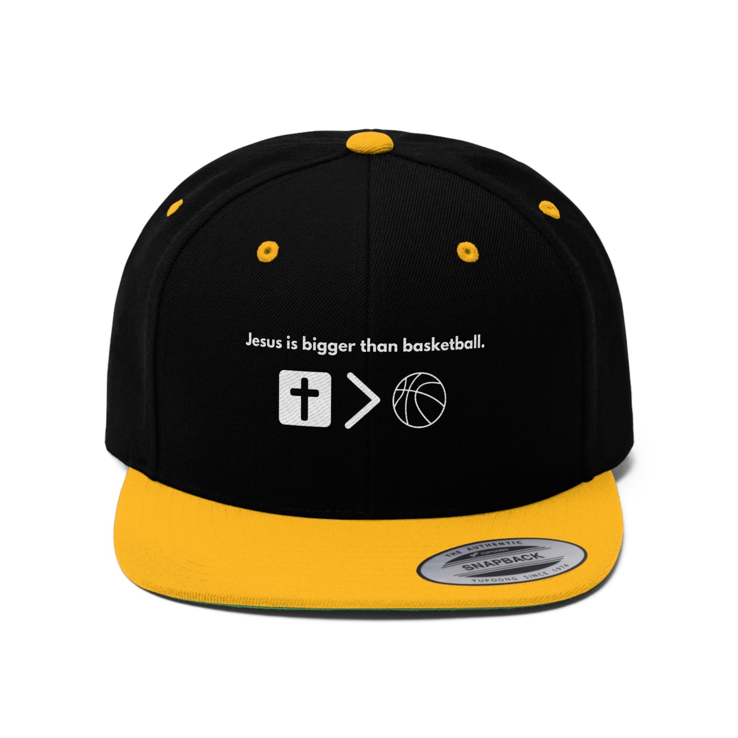 Jesus is bigger than basketball Unisex Flat Bill Hat