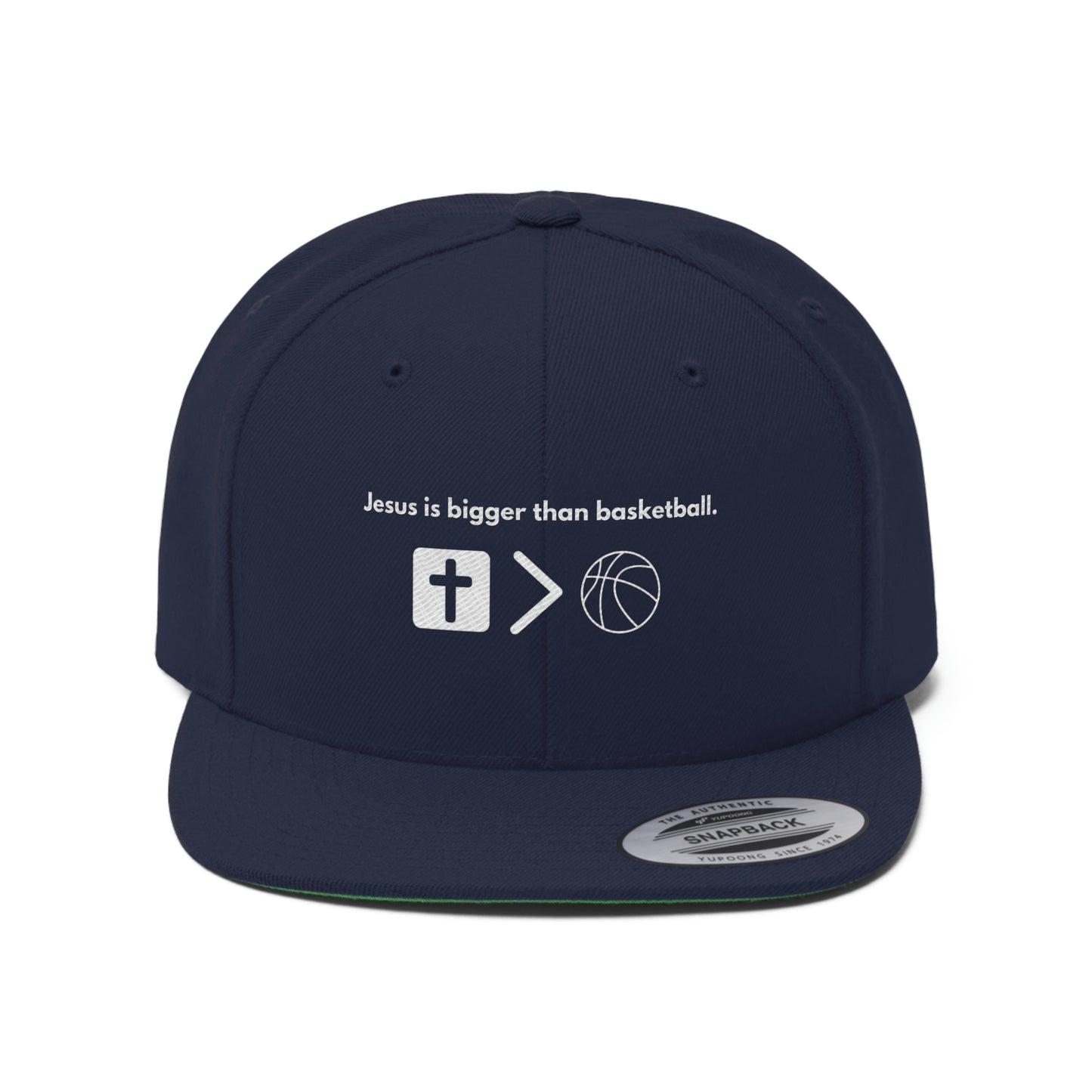Jesus is bigger than basketball Unisex Flat Bill Hat