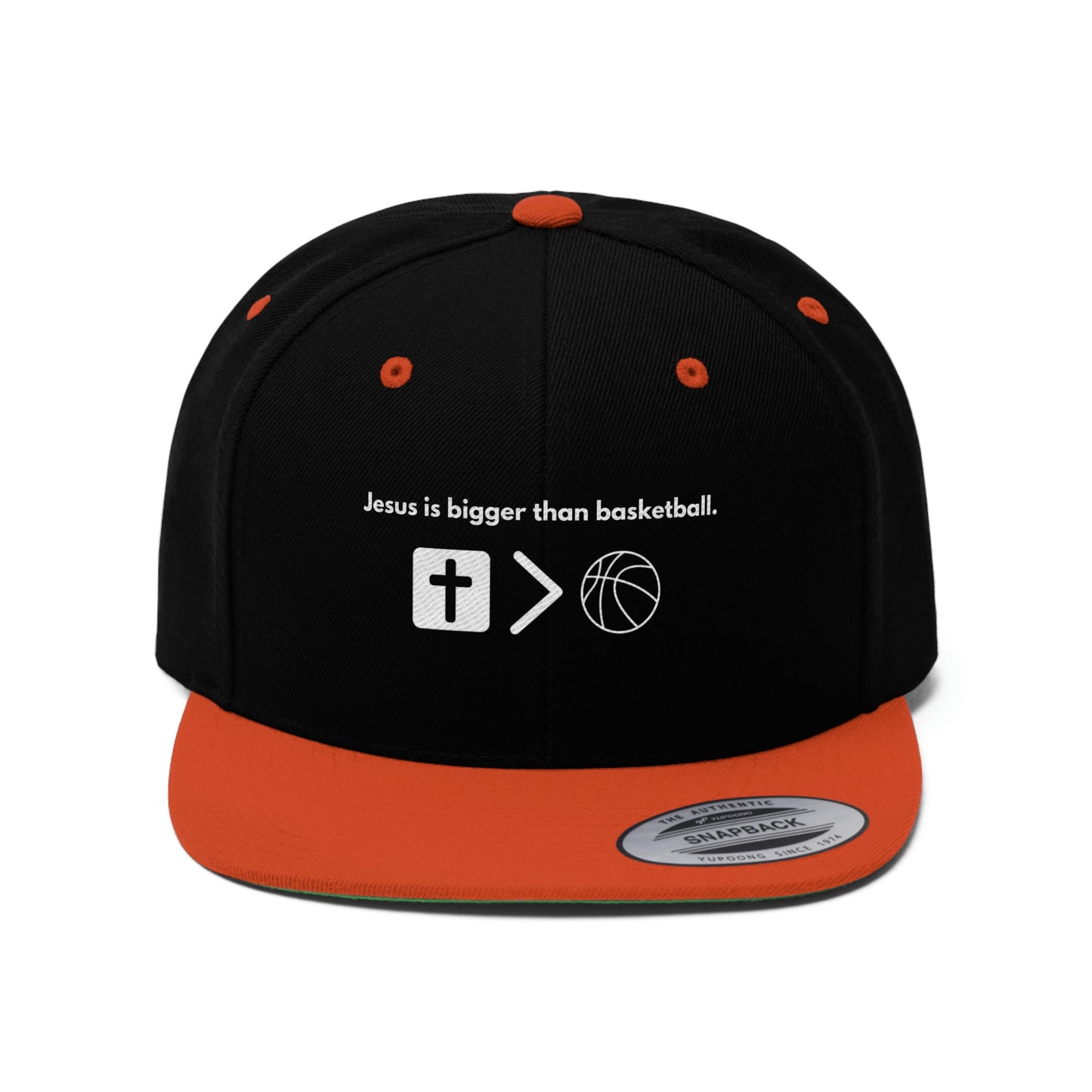 Jesus is bigger than basketball Unisex Flat Bill Hat