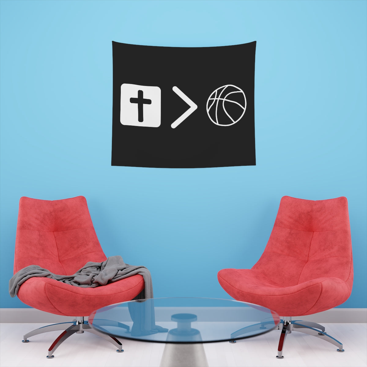 Jesus is bigger than basketball Wall Tapestry