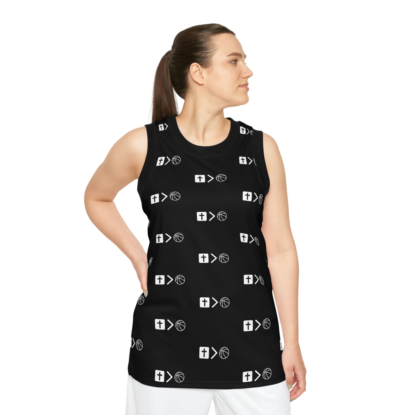New Jesus is bigger than basketball Unisex Basketball Jersey