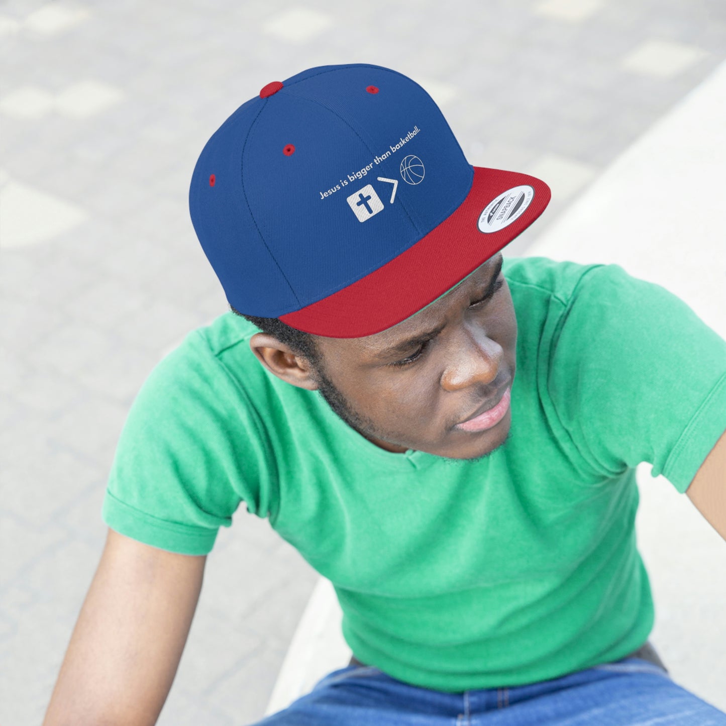 Jesus is bigger than basketball Unisex Flat Bill Hat