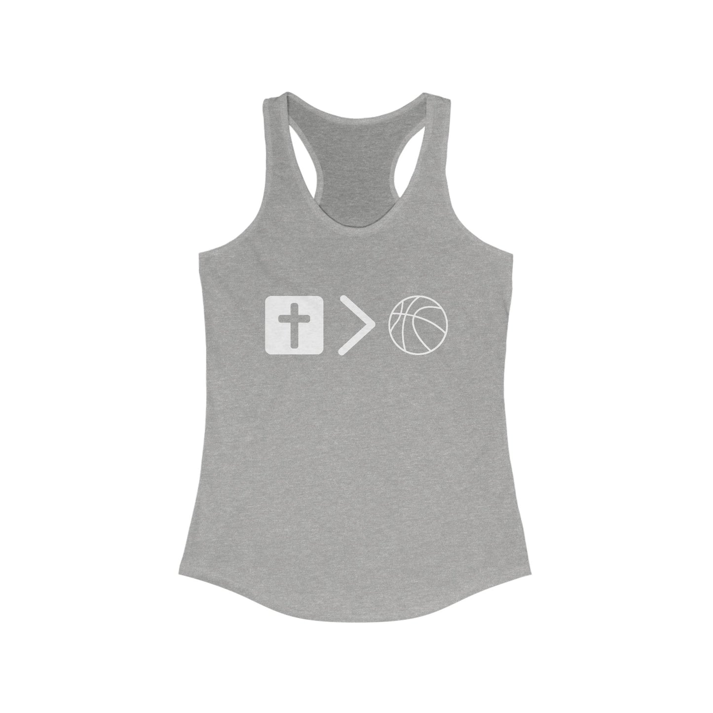 Jesus is bigger than basketball Women's Racerback Tank