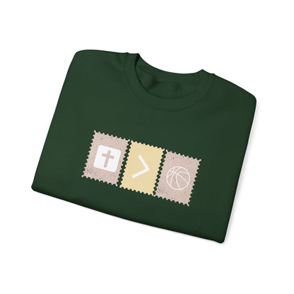 Jesus is bigger than basketball Vintage Fall Stamp Crew