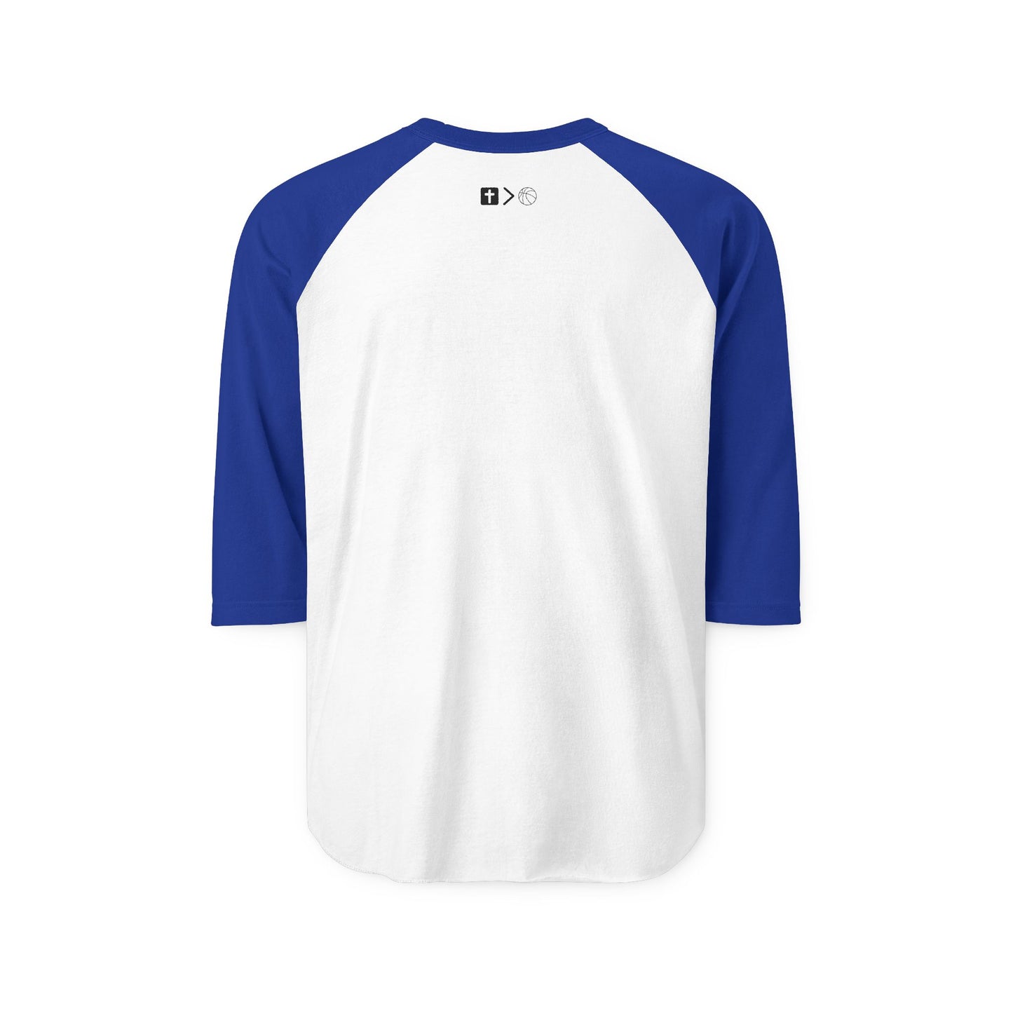 Three-Quarter Sleeve Raglan Jesus is bigger than basketball Shirt