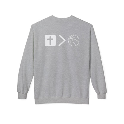 Light Weight Jesus is bigger than basketball Crew Neck