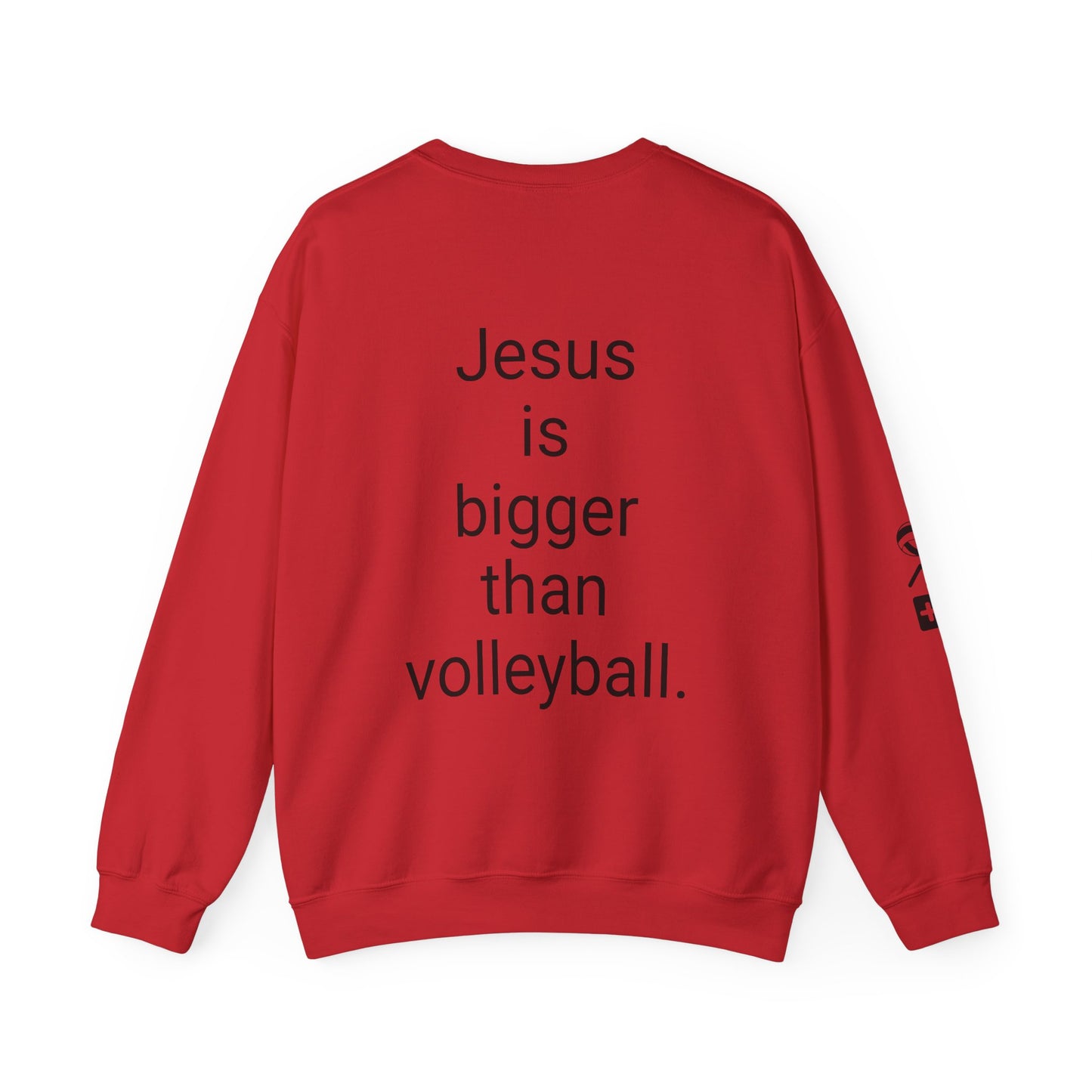 Jesus is bigger than volleyball Unisex Heavy Blend™ Crewneck Sweatshirt