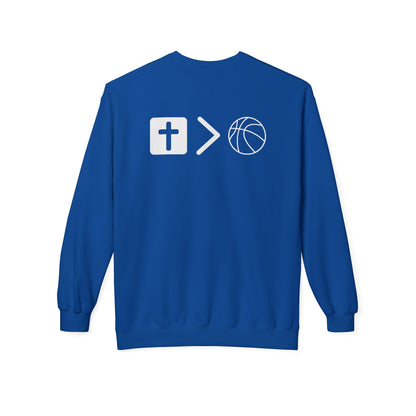 Light Weight Jesus is bigger than basketball Crew Neck