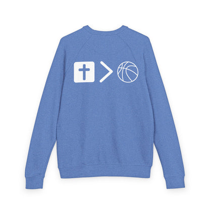 Terry Crewneck Sweatshirt Jesus is bigger than basketball.