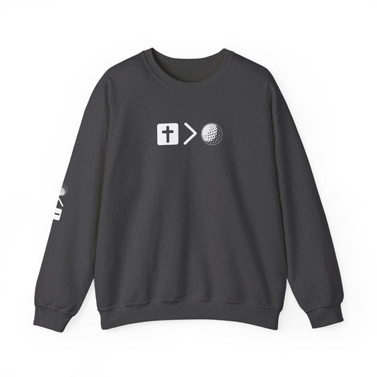 Jesus is bigger than golf Unisex Heavy Blend™ Crewneck Sweatshirt