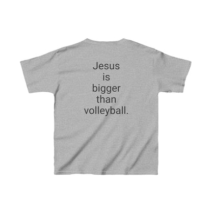 Jesus is bigger than volleyball Kids Heavy Cotton™ Tee