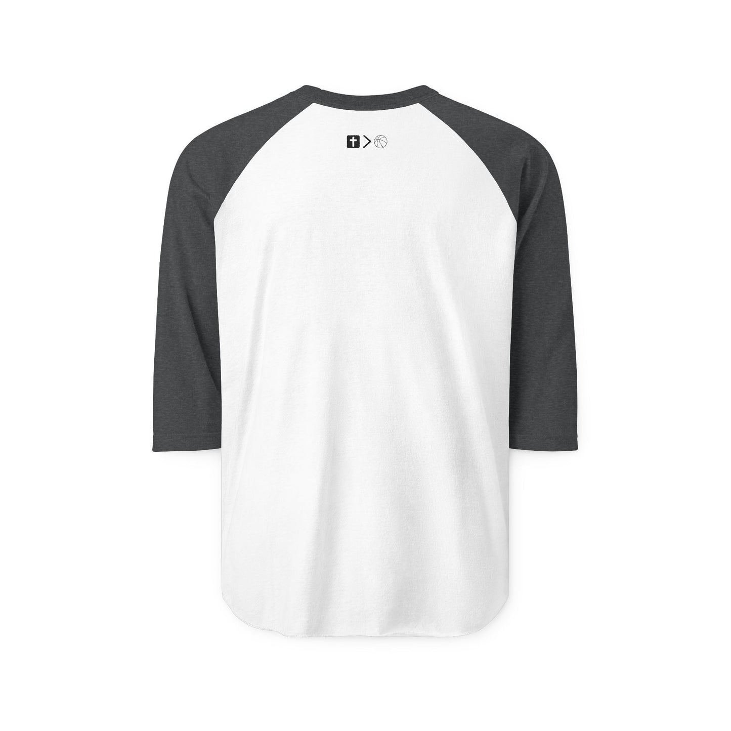 Three-Quarter Sleeve Raglan Jesus is bigger than basketball Shirt